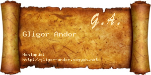 Gligor Andor névjegykártya