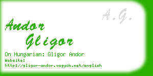 andor gligor business card